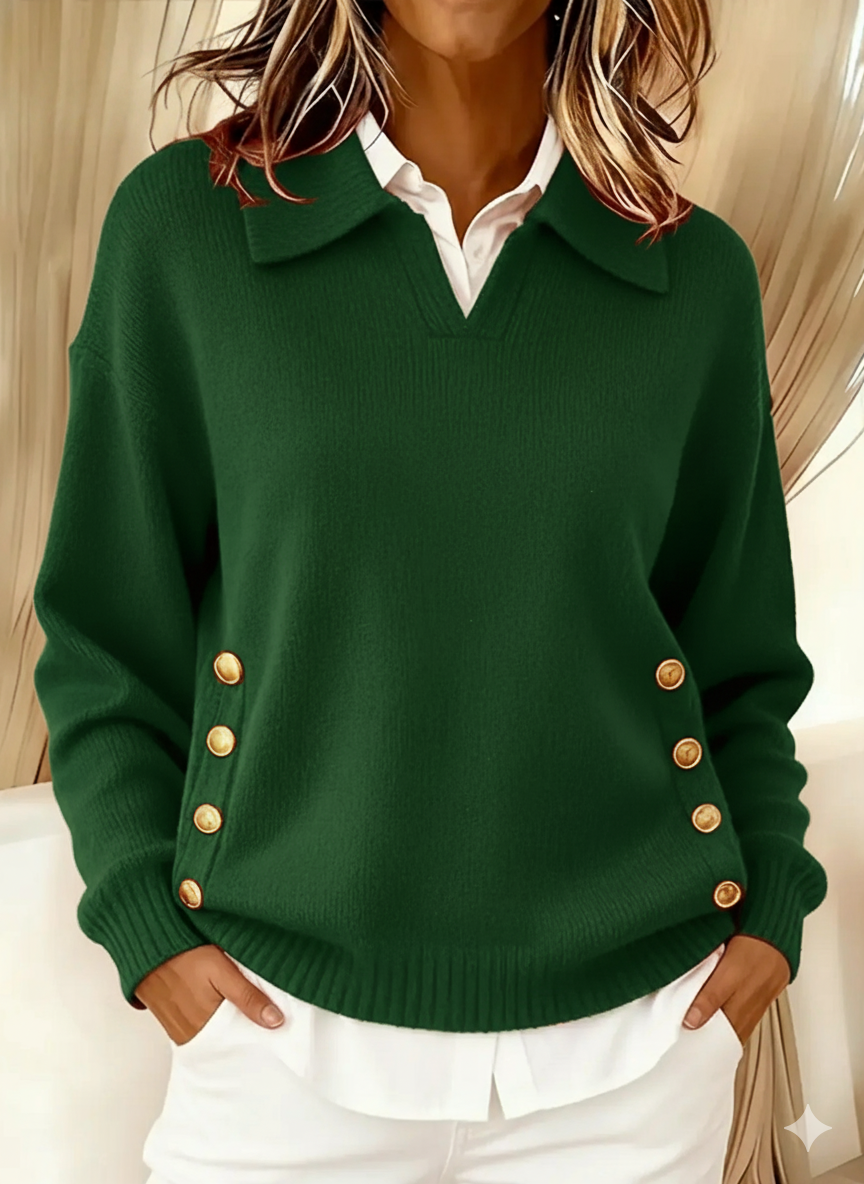 Thérèse | Pull Col Polo Boutonné