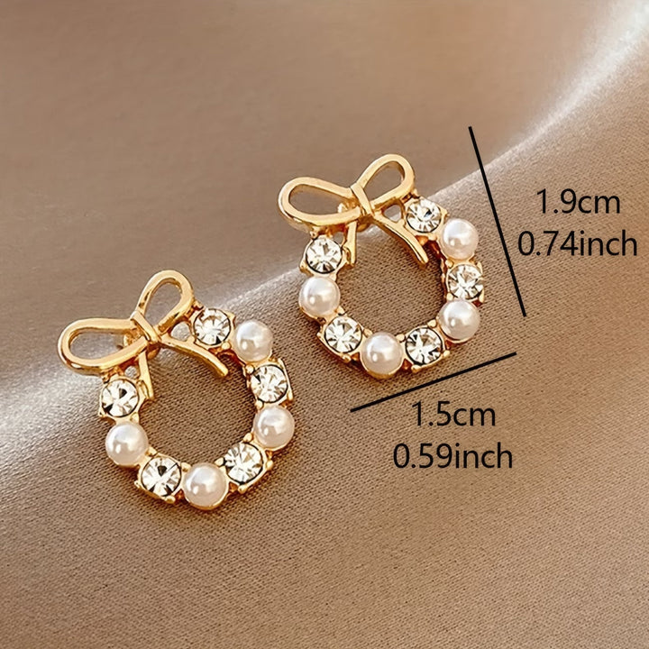 Elegant Bow Pearl Earrings