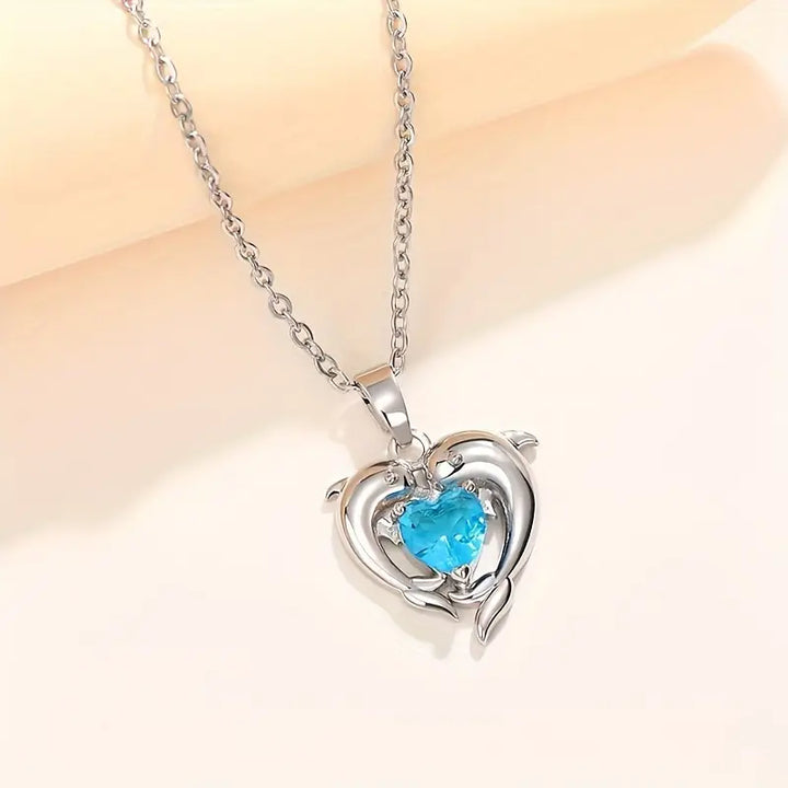 Oceanheart Twins Necklace | White Gold