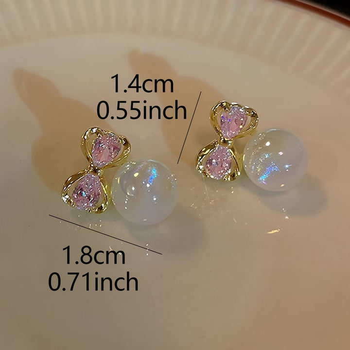 Elegant Bowtie Pearl Earrings