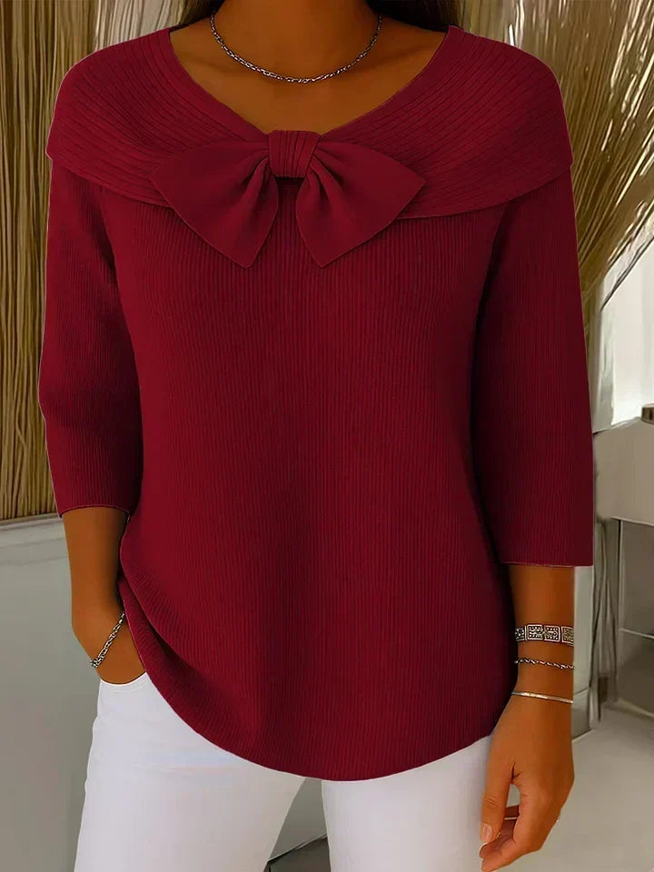 Célestine | Pull Noœud Col Rond
