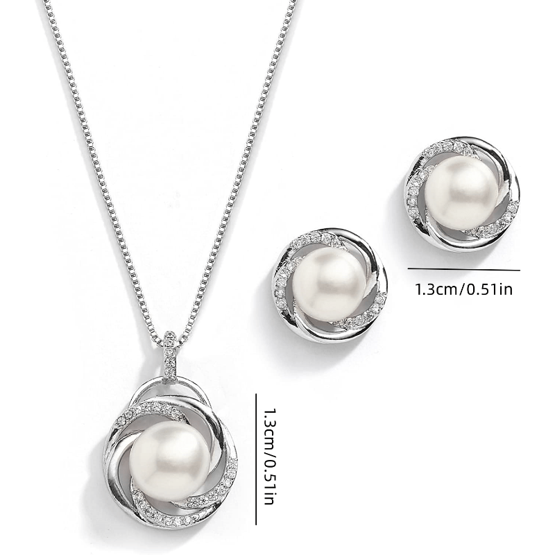 Polished Pearl Swirl Jewelry Set