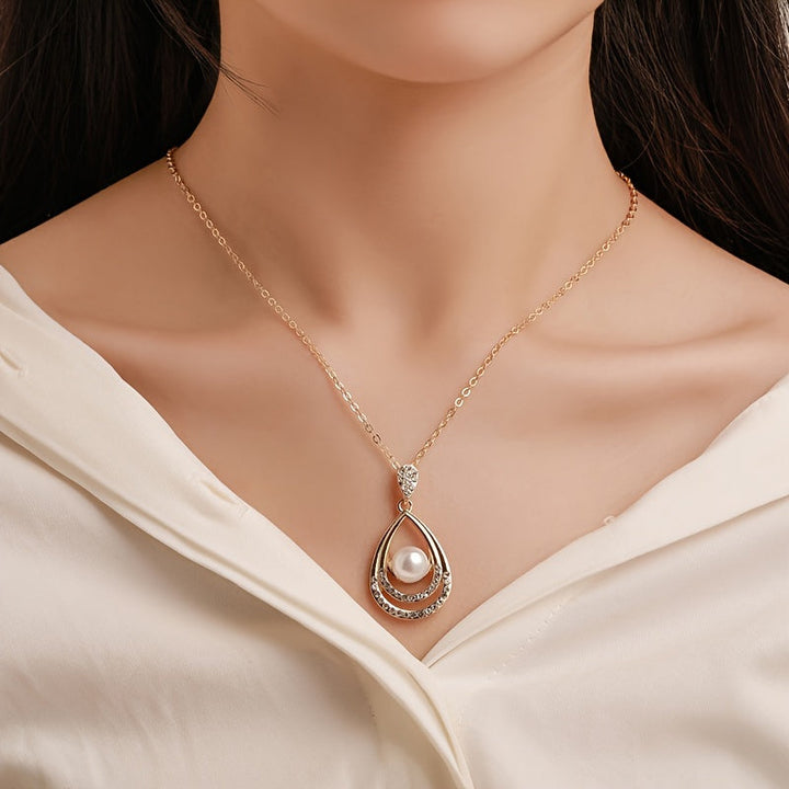 Encircled Pearl Drop Jewelry Set