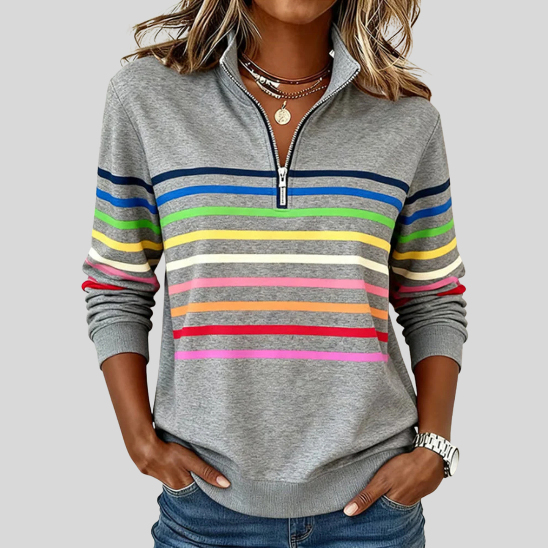Fantine | Sweat Rayé Quart-Zip