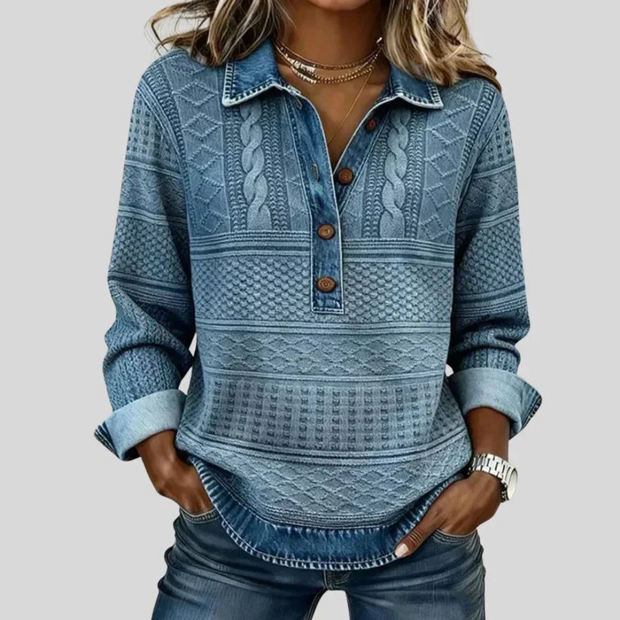 Azalea | Vintage Collared Cable Knit Jumper