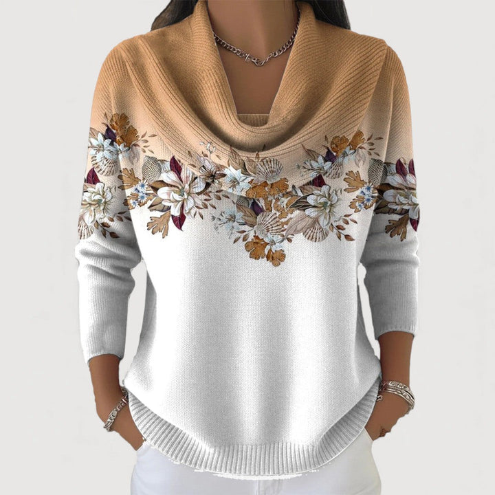 Firmine | Pull Fleuri Col Roulé