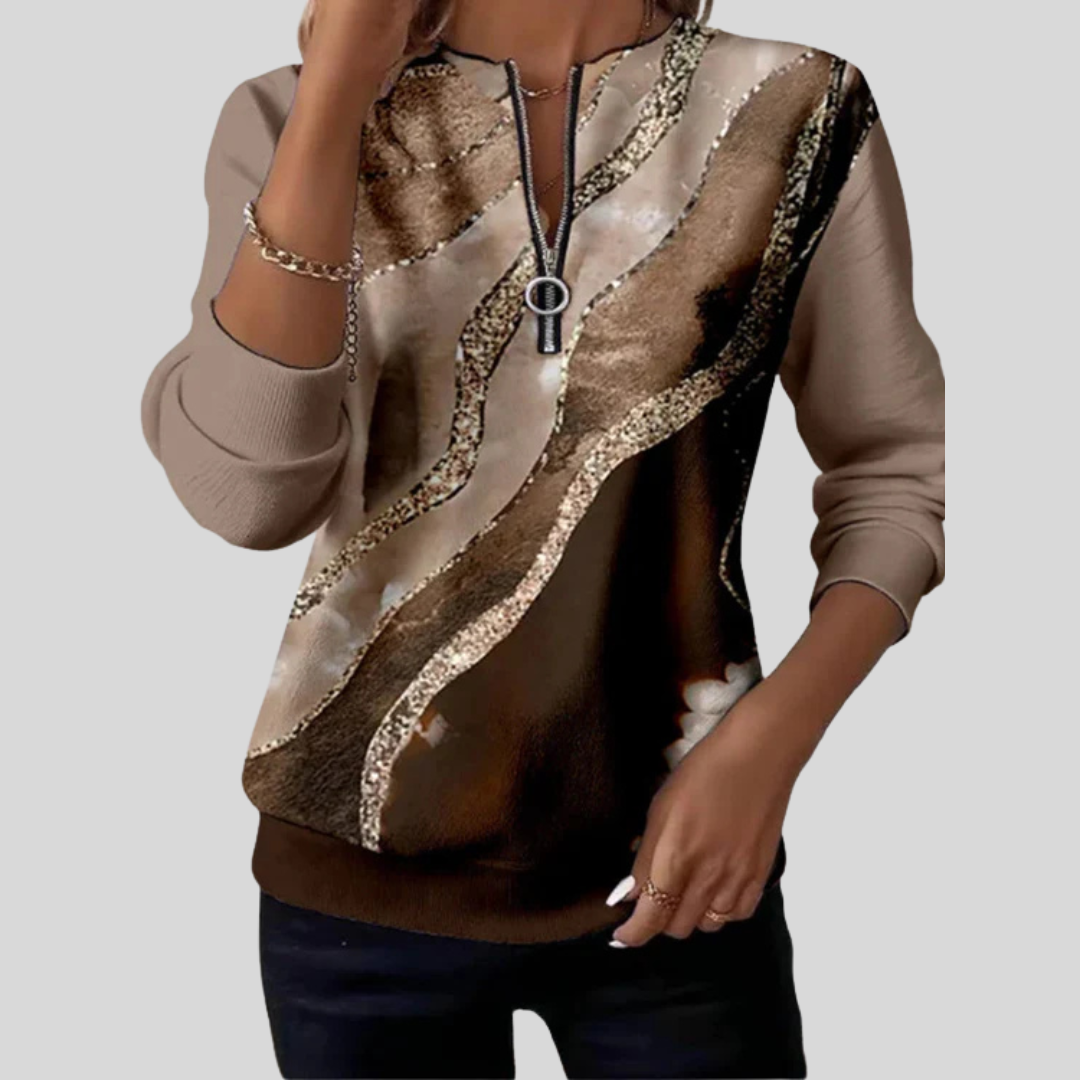 Béatrice | Pull Imprimé Vintage