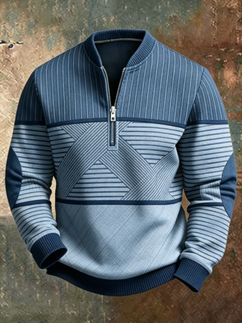 Viktor men's half-zip jumper, collar zipped up