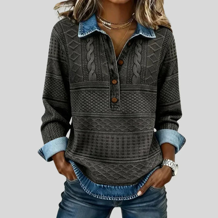 Azalea | Vintage Collared Cable Knit Jumper