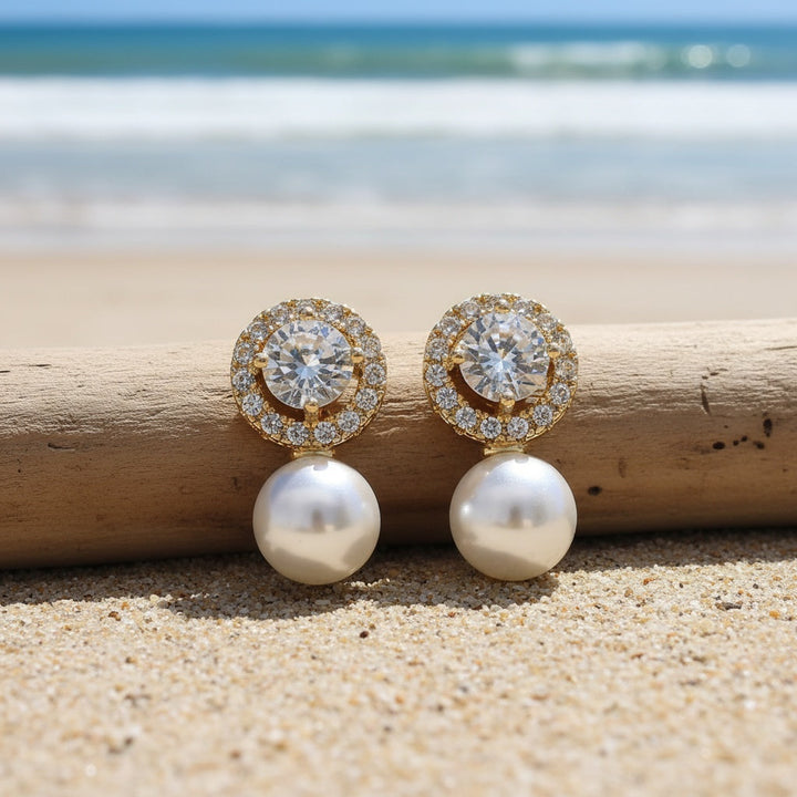 Delicate Pearl Halo Clip Earrings
