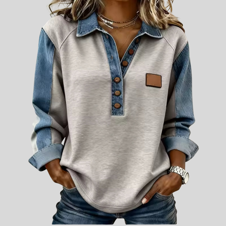 Valérie | Pull Col Denim