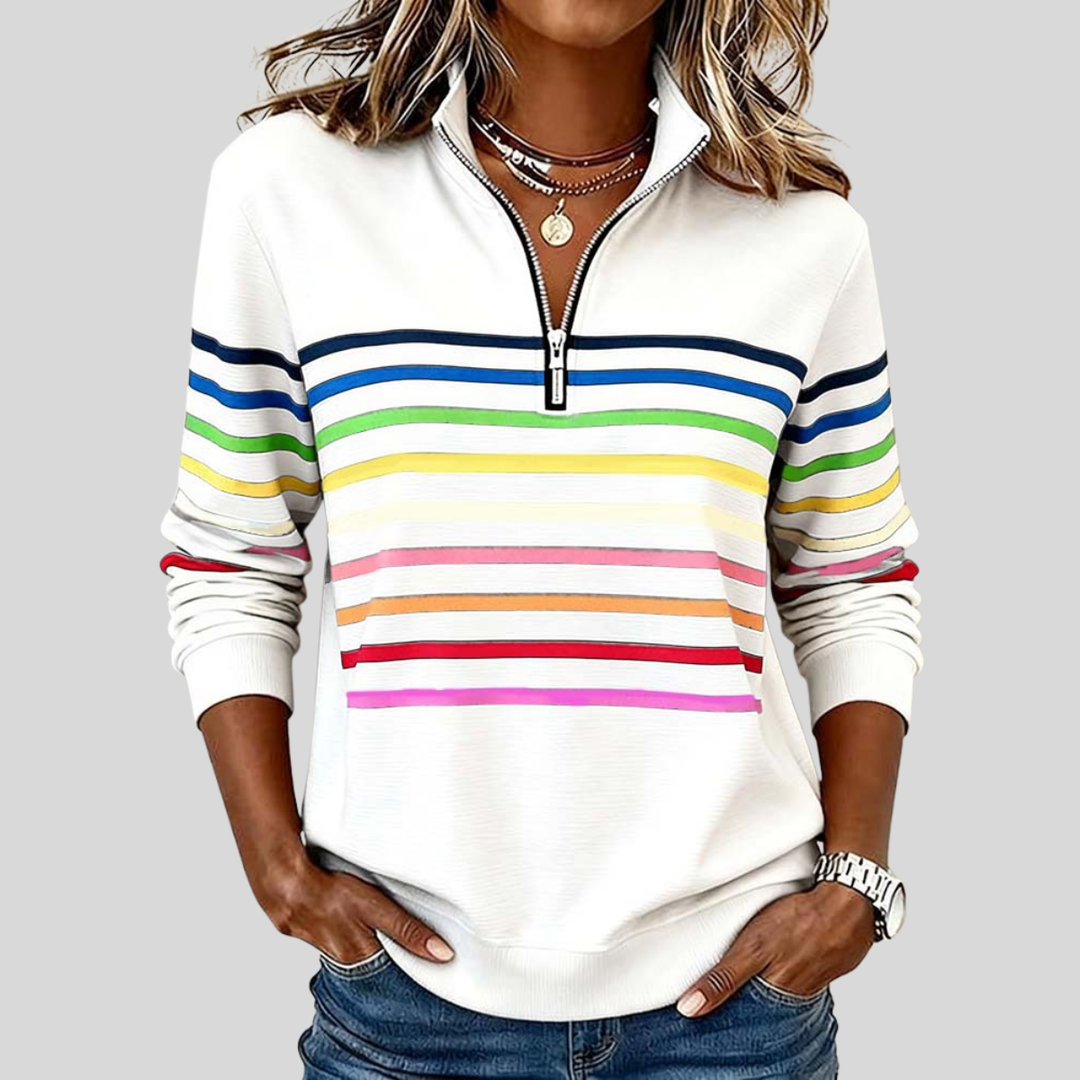Fantine | Sweat Rayé Quart-Zip