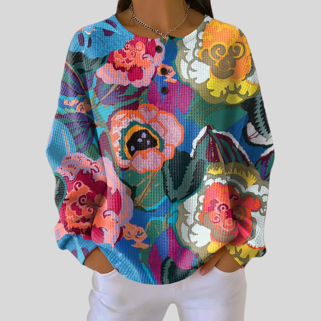 Clémentine | Sweat Imprimé Floral Coloré