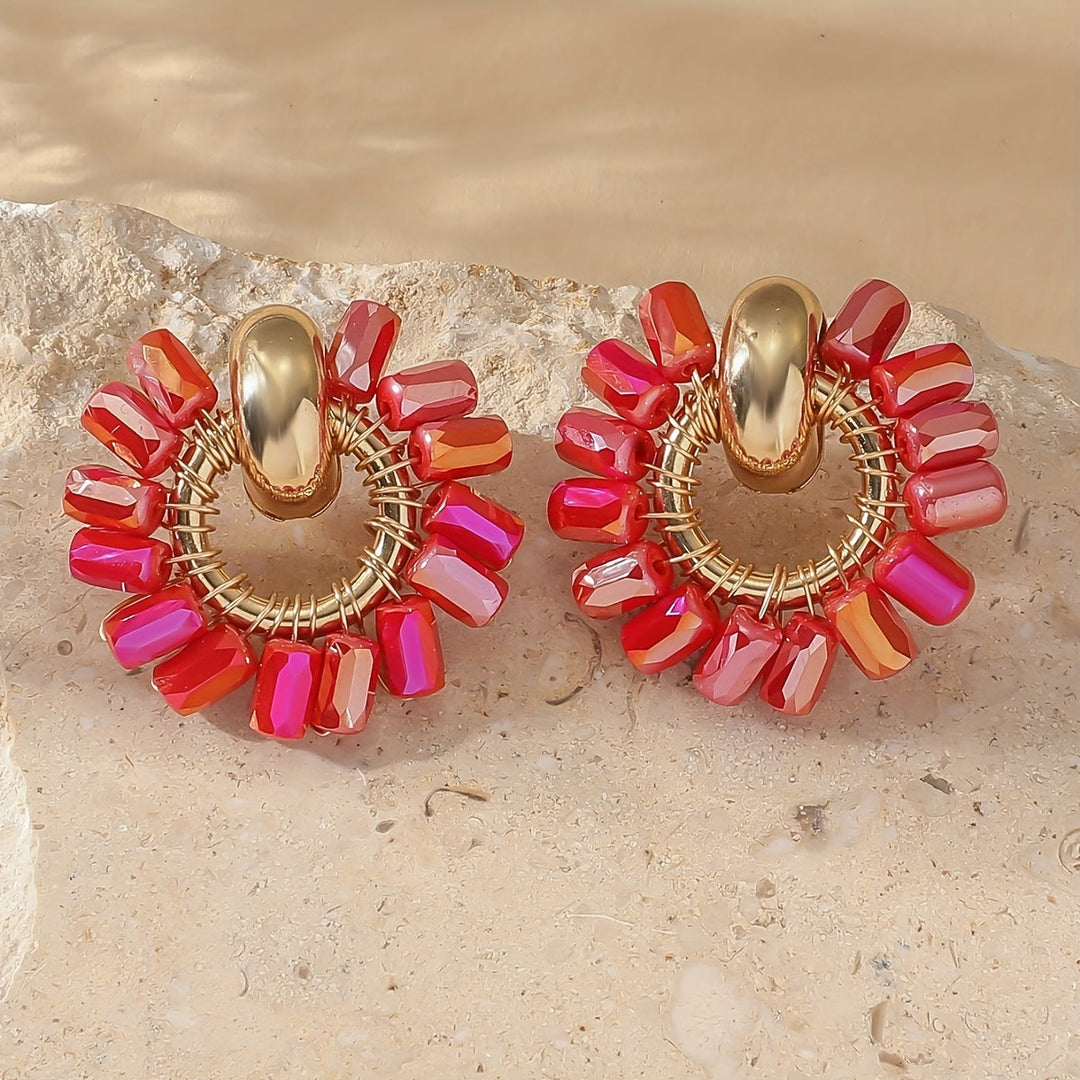 Elegant Pearl Beaded Fan Earrings