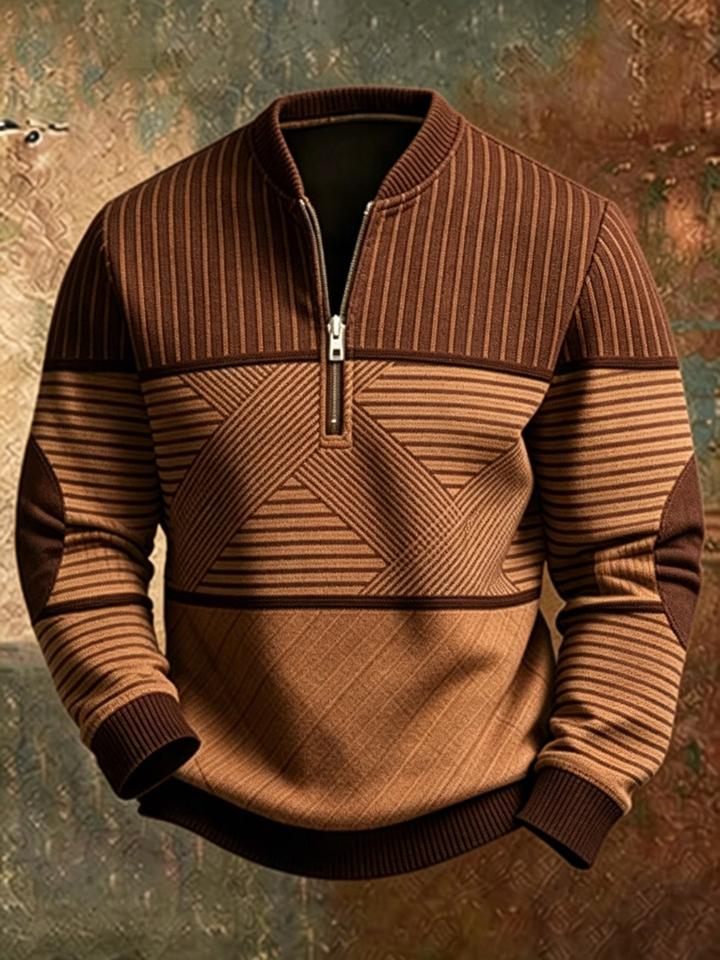 Viktor men's half-zip jumper, close-up of the knitted pattern