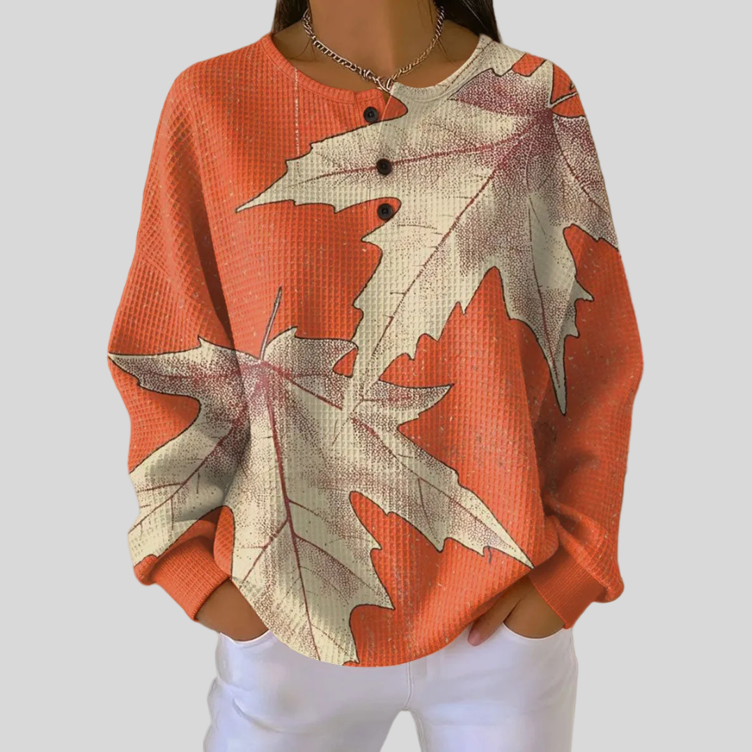 Rosalie | Pull Imprimé Feuilles d'Automne
