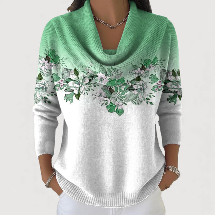 Firmine | Pull Fleuri Col Roulé