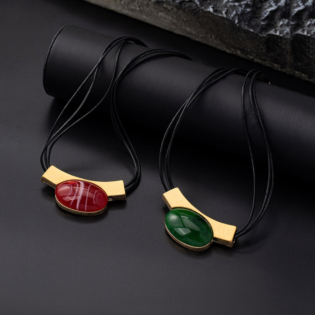 Elegant Bohemian Gemstone Gold Plated Necklace