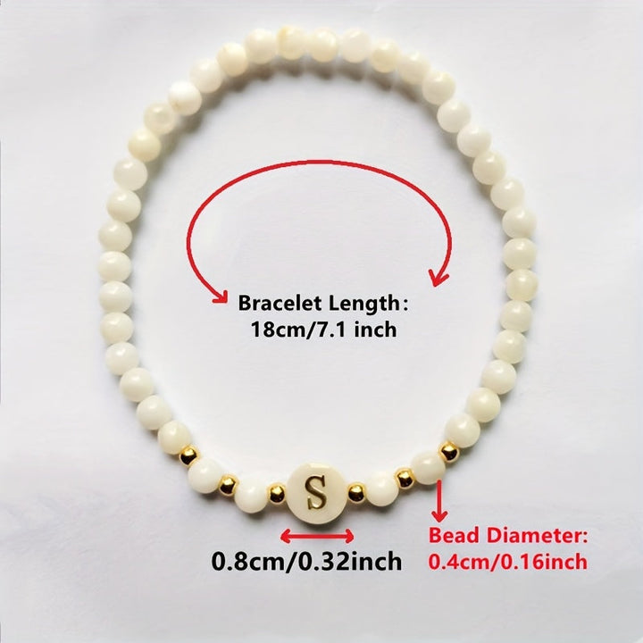 Elegant Initial Pearl Bracelet
