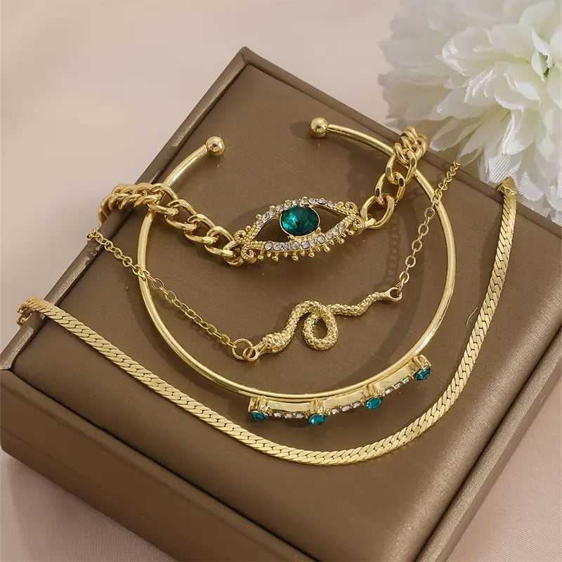 Serpina Veyra Bracelet Set | Gold