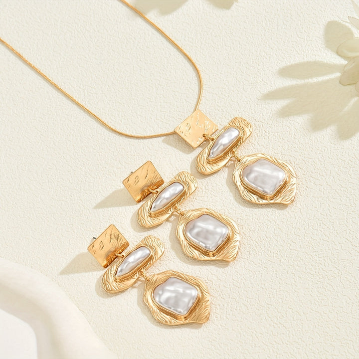 Elegant Pearl Mosaic Jewelry Set