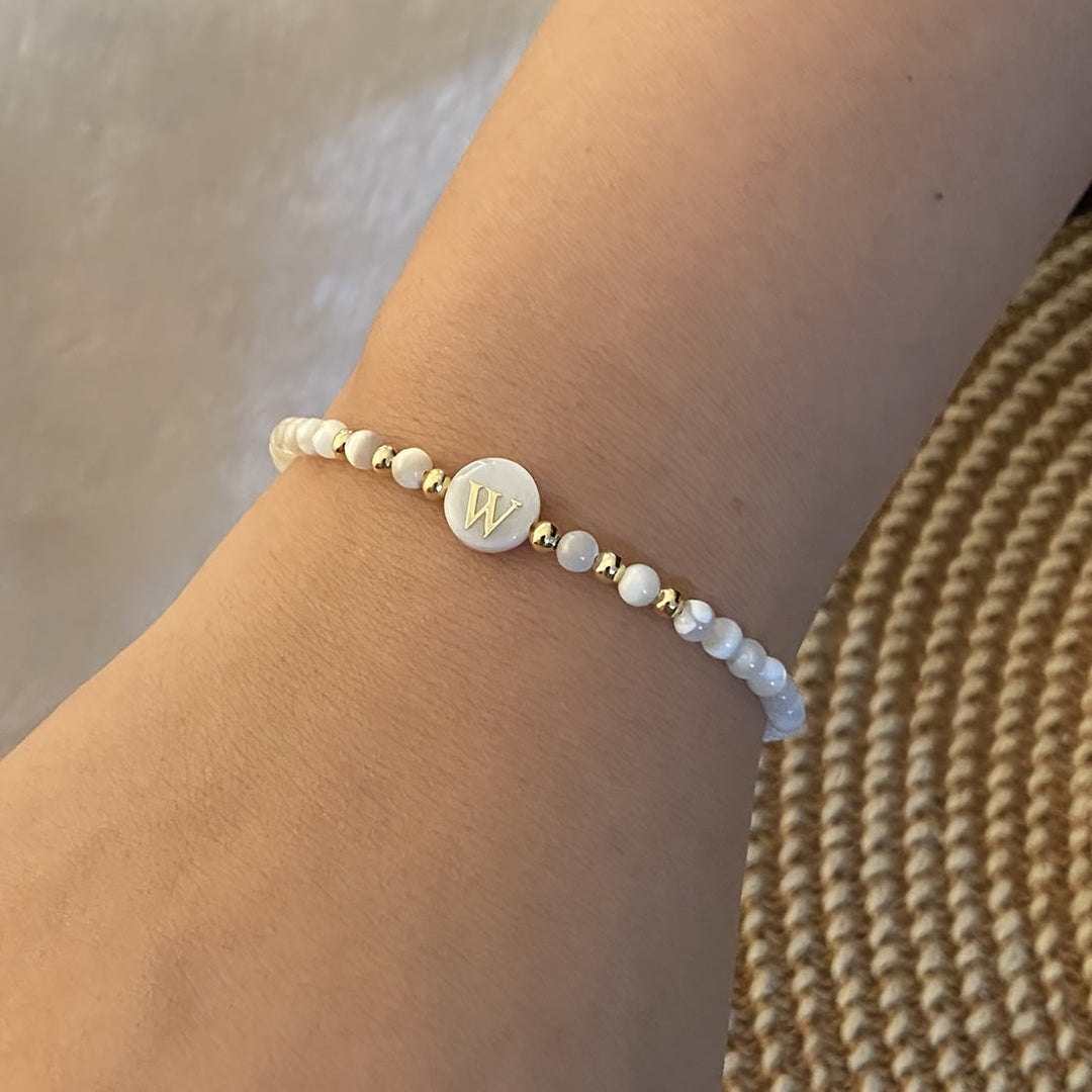 Elegant Initial Pearl Bracelet