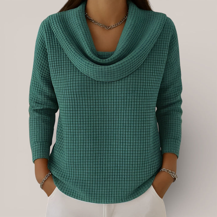 Francine | Pull en maille gaufrée avec col cascade