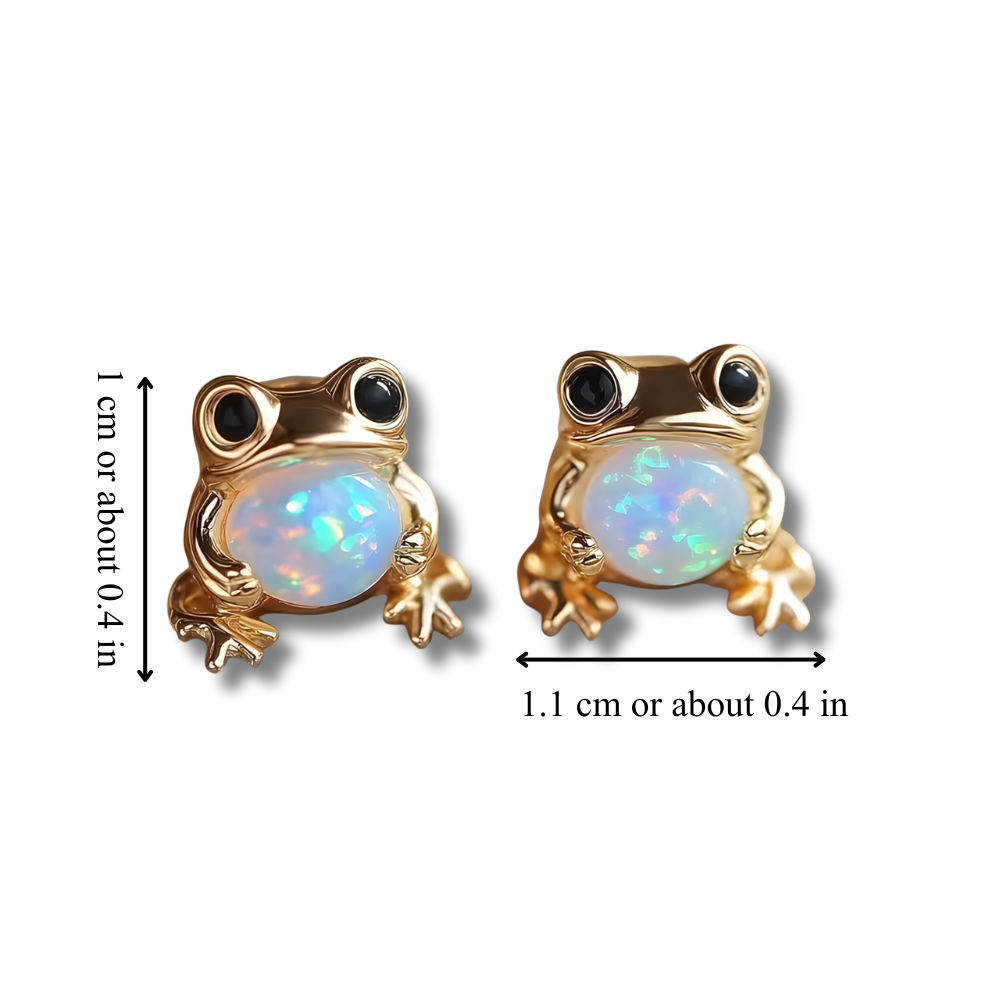 Opal Frog Earrings