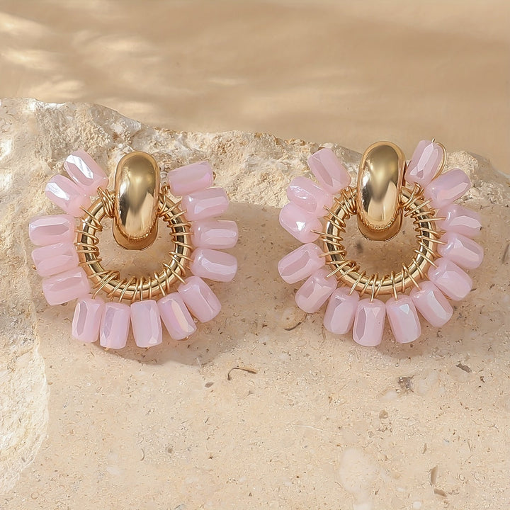 Elegant Pearl Beaded Fan Earrings