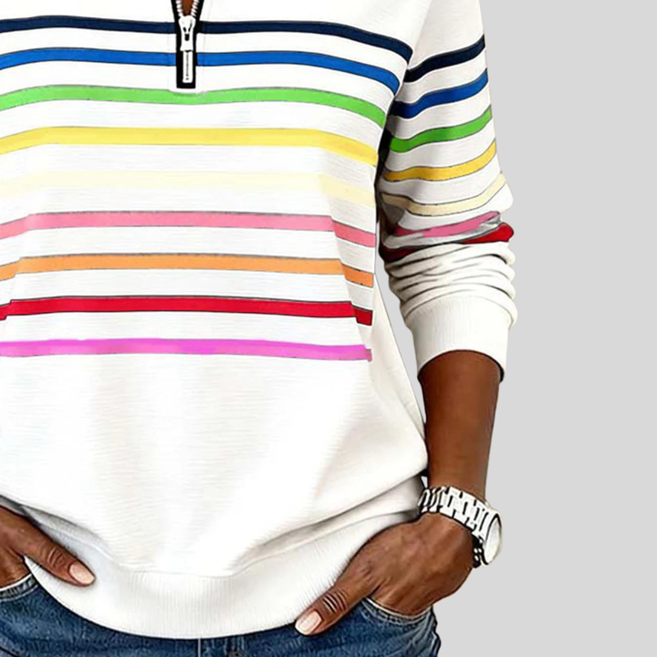 Fantine | Sweat Rayé Quart-Zip
