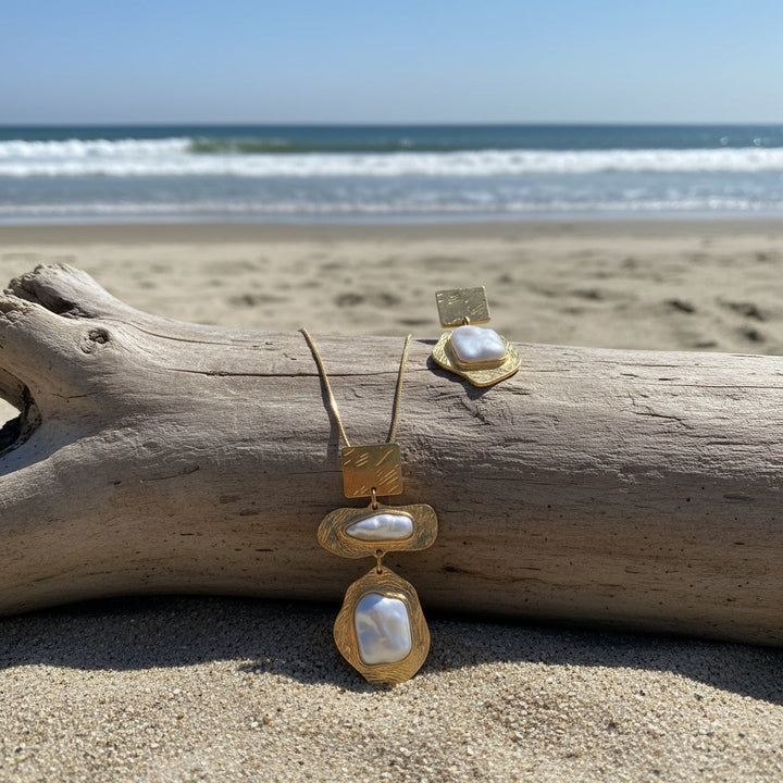 Elegant Pearl Mosaic Jewelry Set