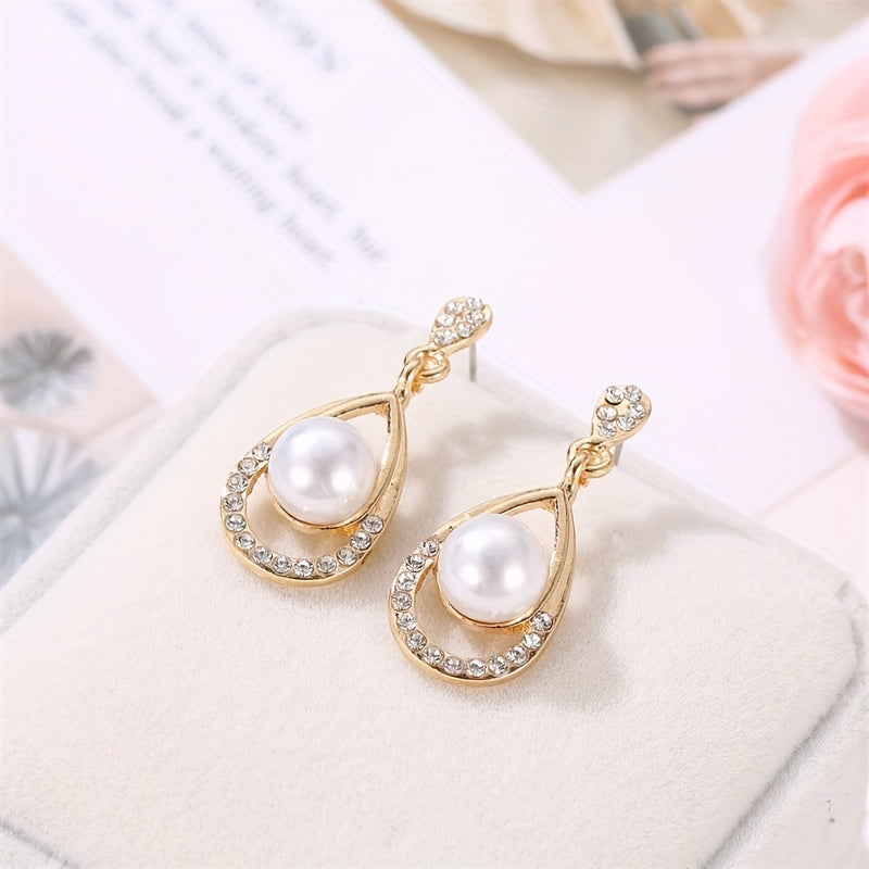 Encircled Pearl Drop Jewelry Set