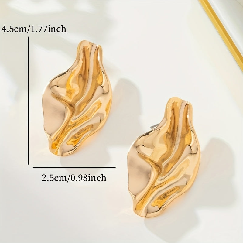 Bohemian Gold Plated Irregular Geometric Stud Earrings