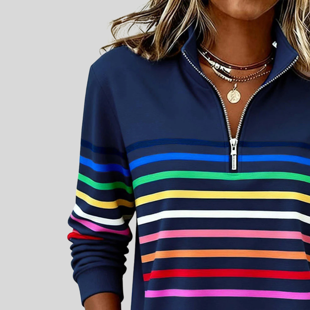 Fantine | Sweat Rayé Quart-Zip