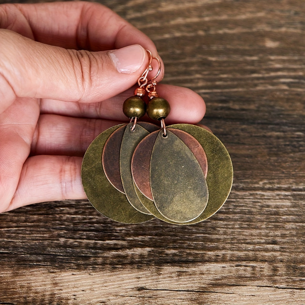 Bohemian Round Water Drop Shape Dangle Earrings