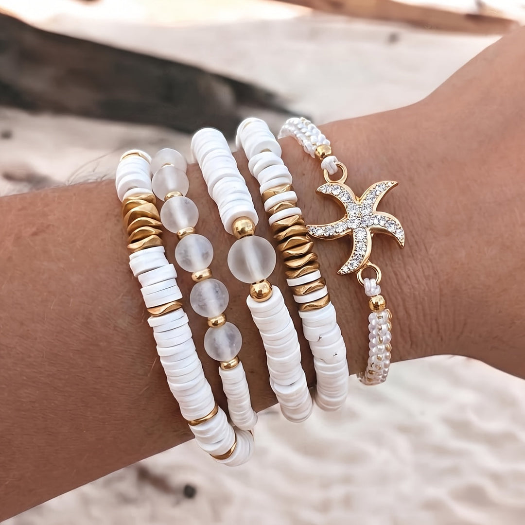 Luxe Pearl Coastal Bracelet Set of 5