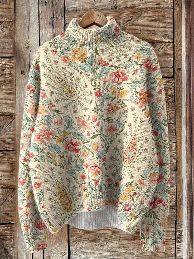 Bernadette | Pull paisley à col roulé