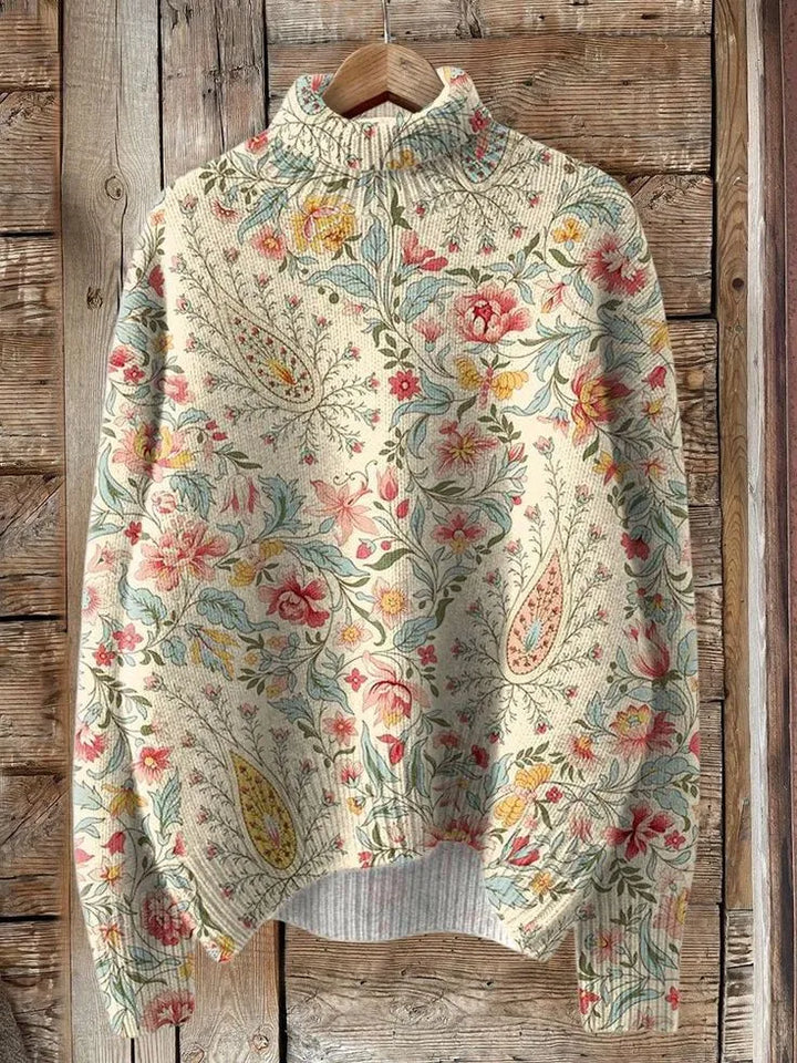 Bernadette | Pull paisley à col roulé