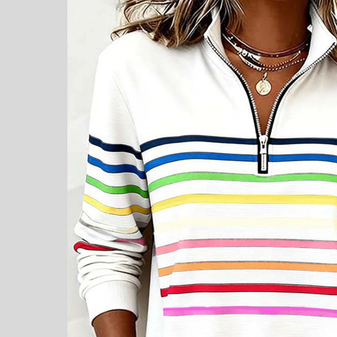 Fantine | Sweat Rayé Quart-Zip