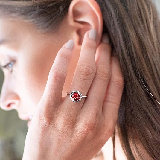 Crimson Glow Promise Ruby Ring | White Gold