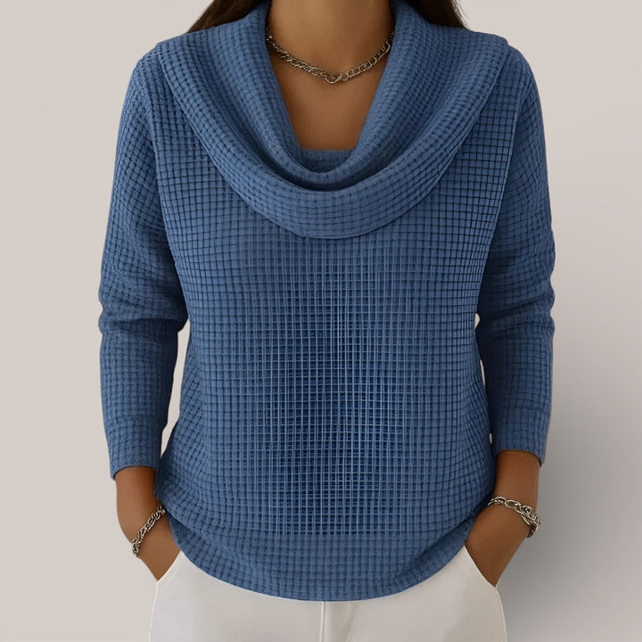 Francine | Pull en maille gaufrée avec col cascade