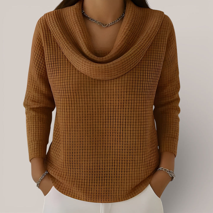 Francine | Pull en maille gaufrée avec col cascade