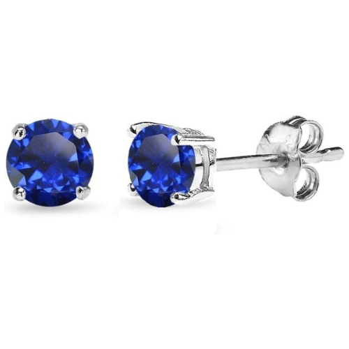 Classic Sapphire Stud Earrings | White Gold