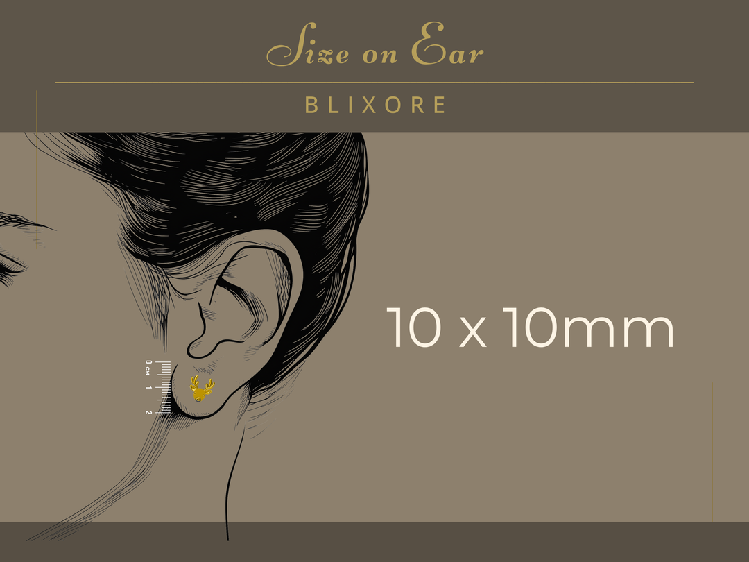 Deer Head Opal Stud Earrings