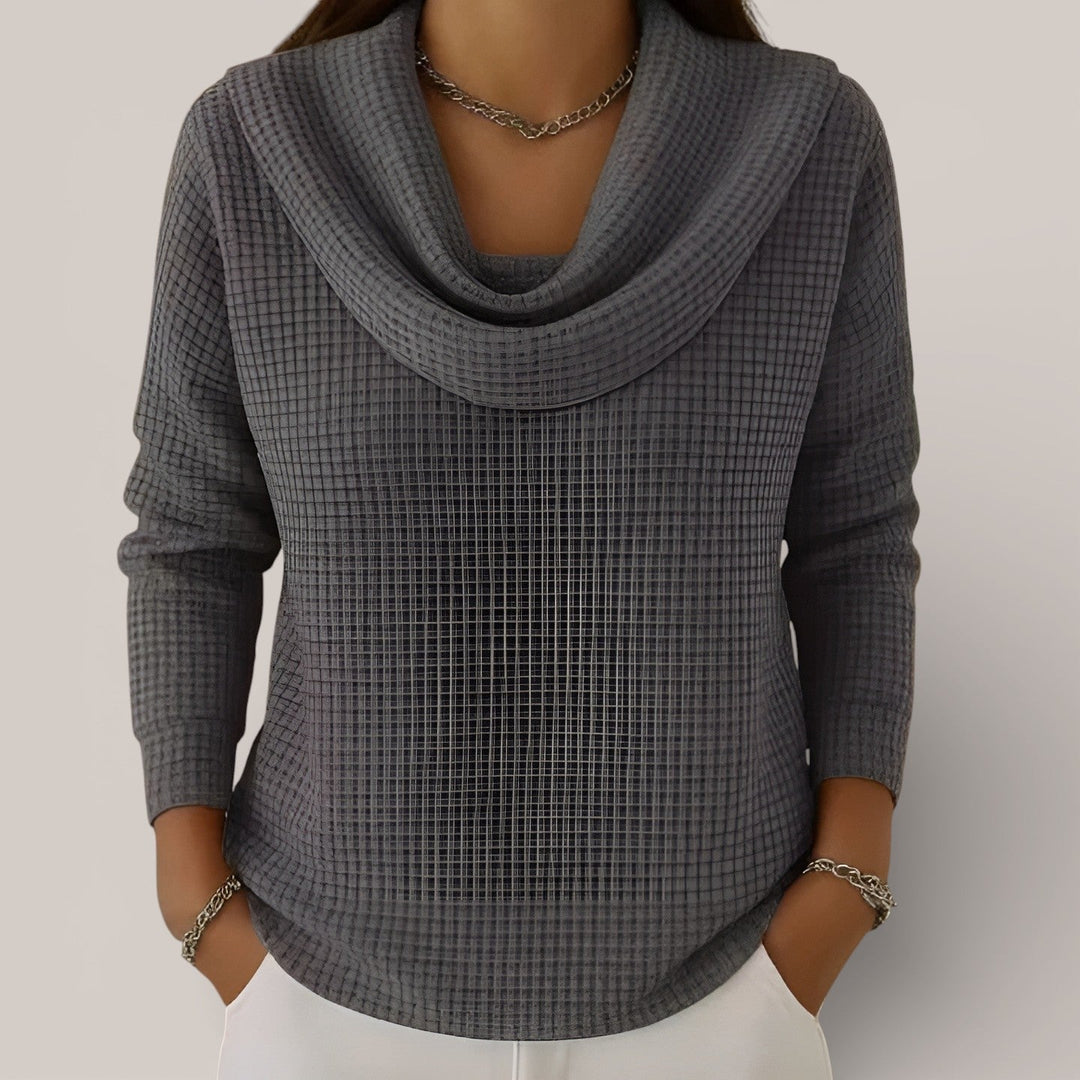 Francine | Pull en maille gaufrée avec col cascade