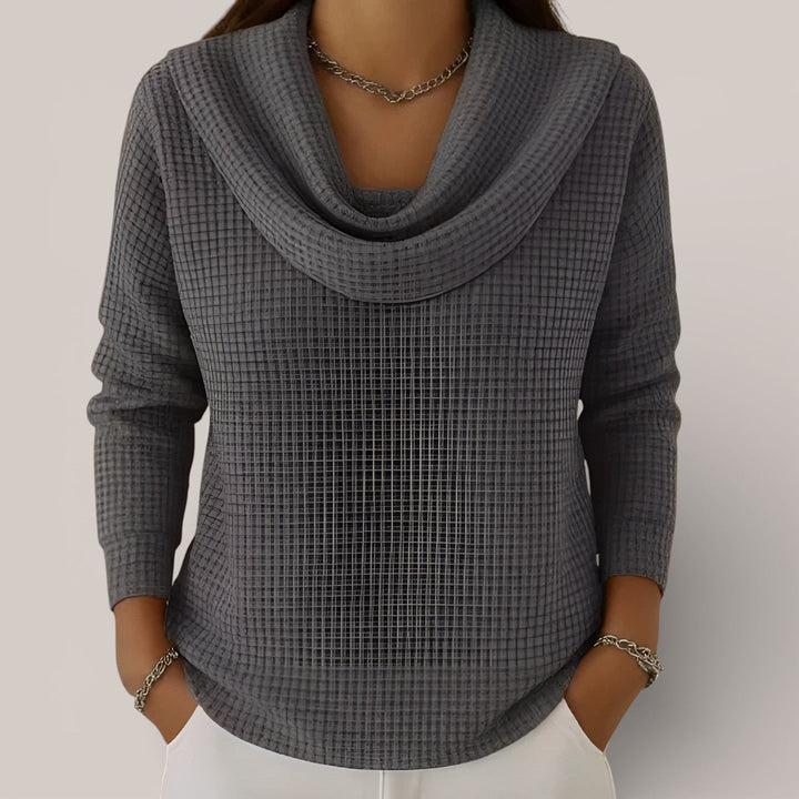 Francine | Pull en maille gaufrée avec col cascade
