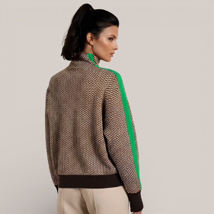 Camille | Pull à col roulé aux rayures contrastées