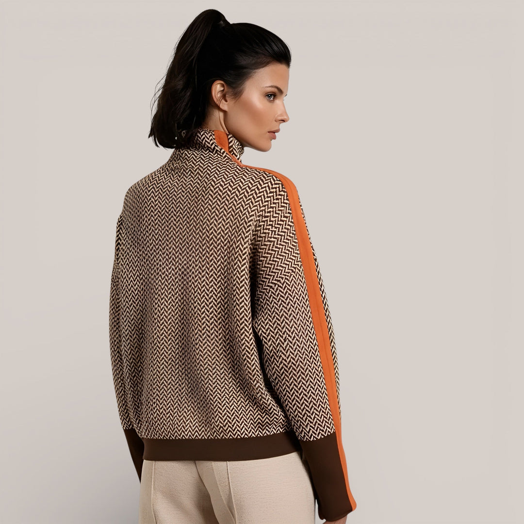 Camille | Pull à col roulé aux rayures contrastées