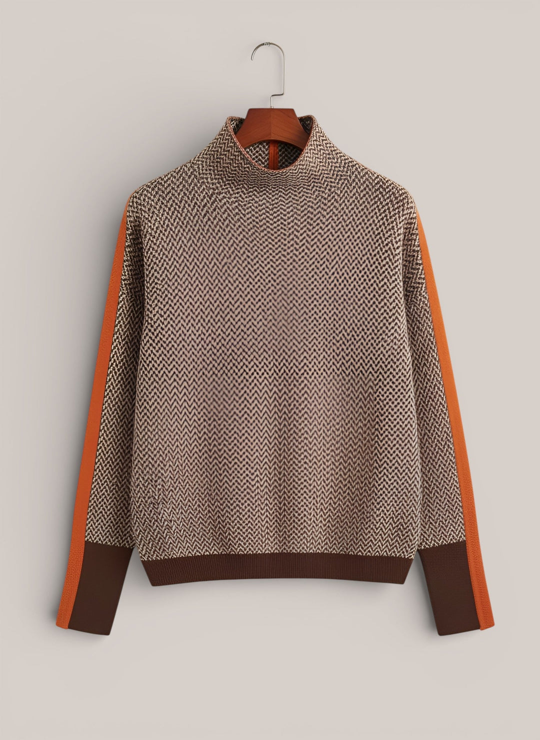 Camille | Pull à col roulé aux rayures contrastées