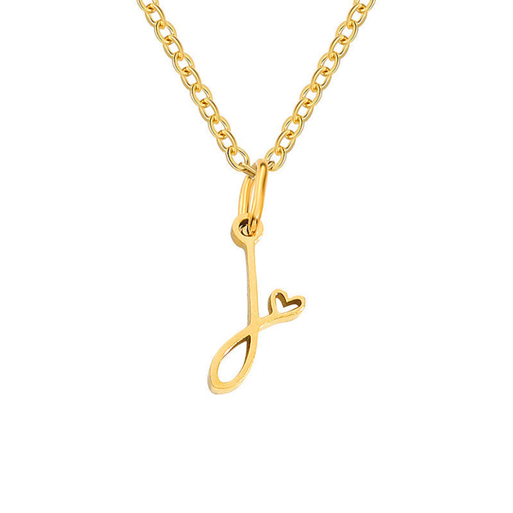Heart Initial Necklace | Gold